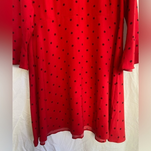 Old Navy Bell Sleeve Dress Polka Dot Red Size Medium Size XL - Picture 5 of 14